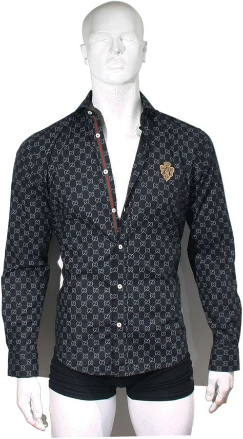 gucci dress shirt gucci collar|Gucci collar shirt men.